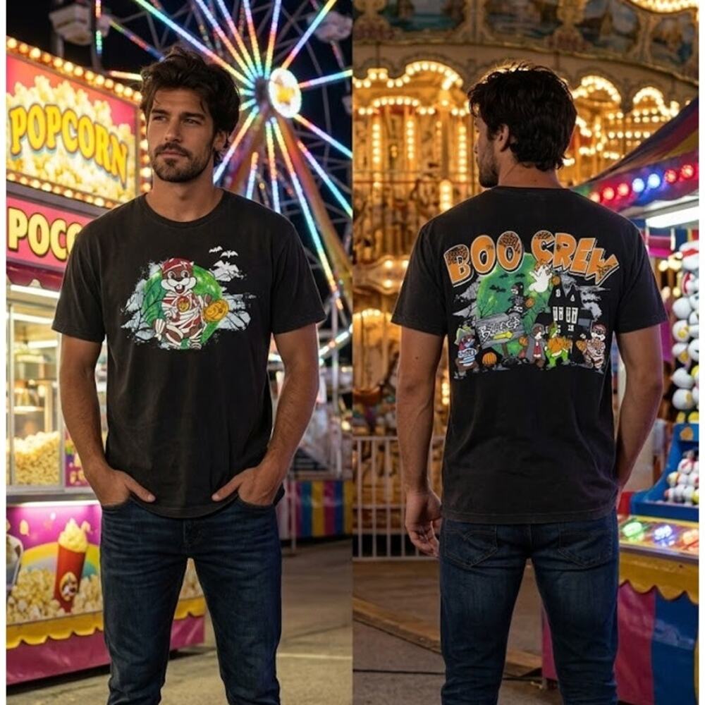 Buc-ee's Beaver Boo Crew Halloween Shirt Men’s XL 46-48 Chest Black Tee